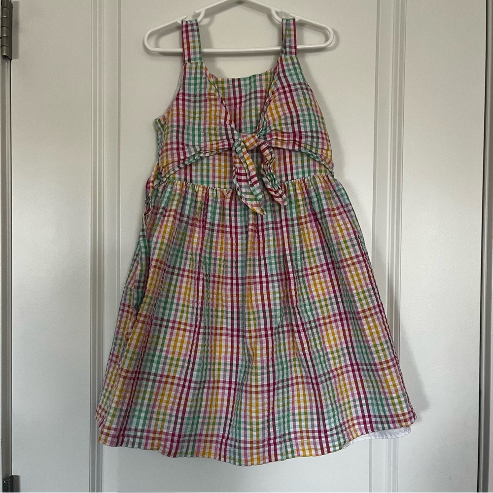 Bonnie Jean Pink and Blue Tie Front Sundress